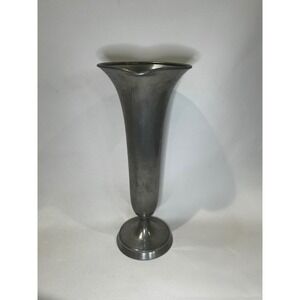 Vintage Plymouth Pewter Trumpet Vase Weighted Base Mid-Century Colonial Revival